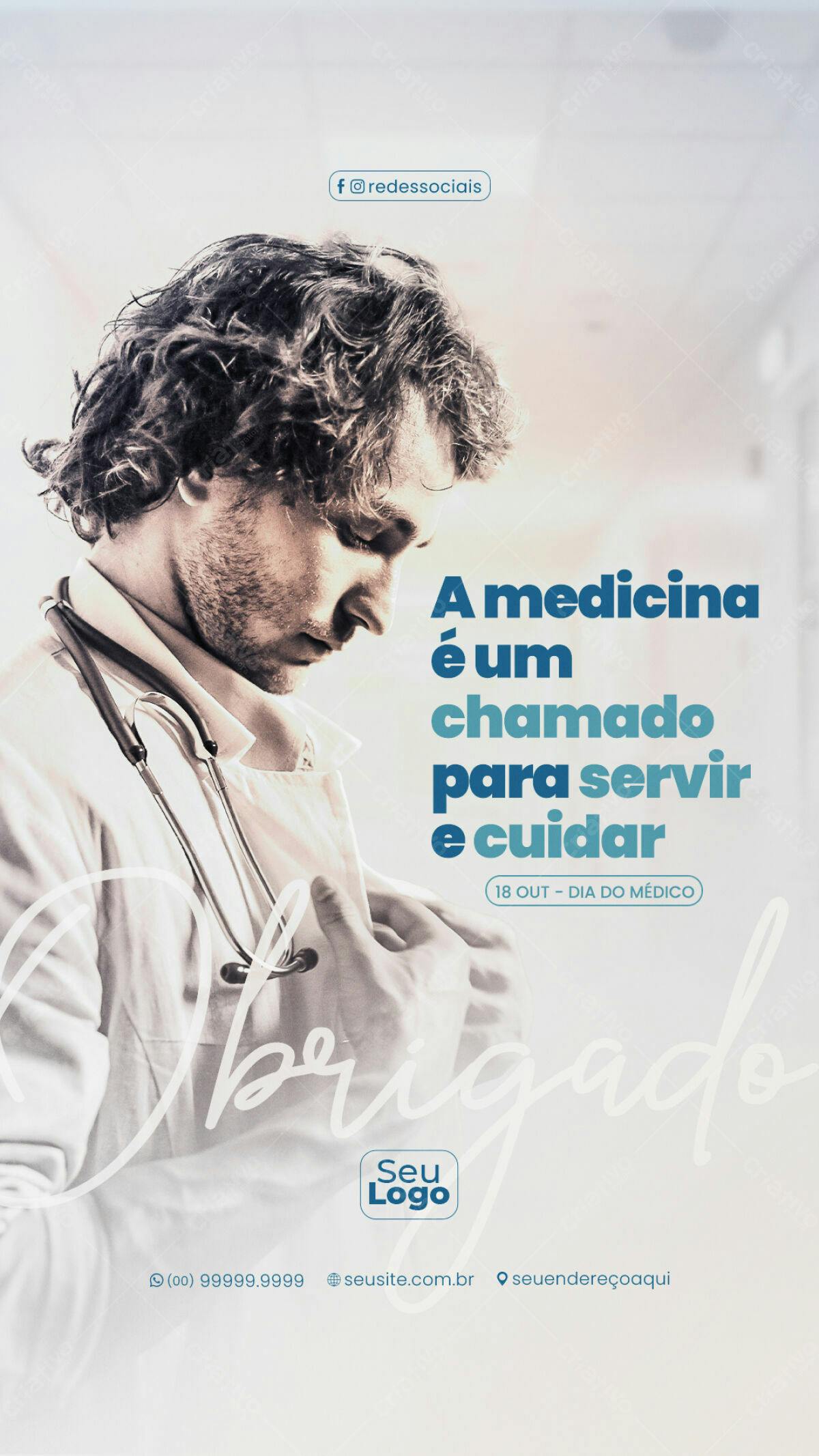 Flyer Dia do Médico PSD Editável