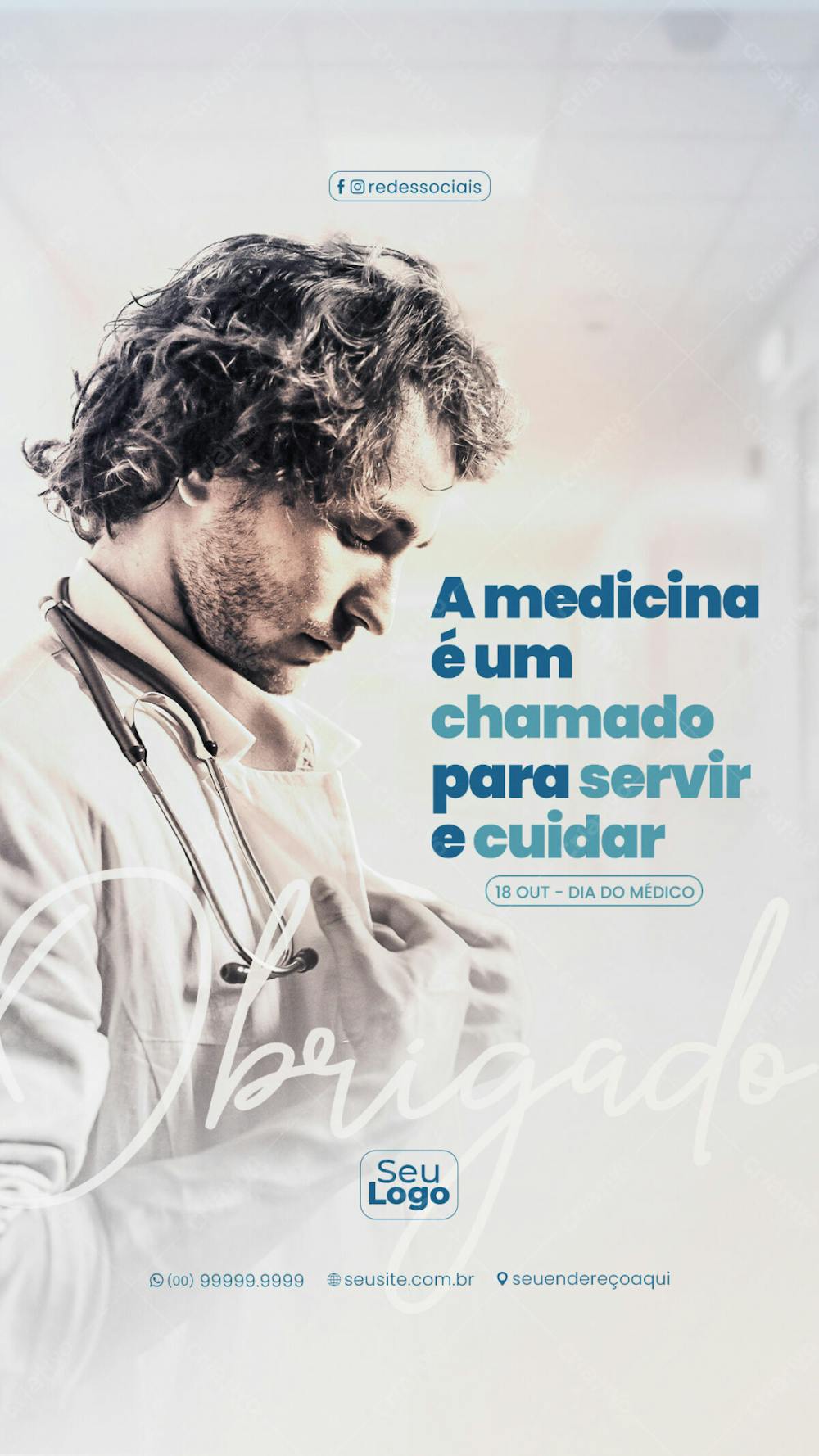 Story Dia Do Médico 18 De Outubro Social Media Psd Editável