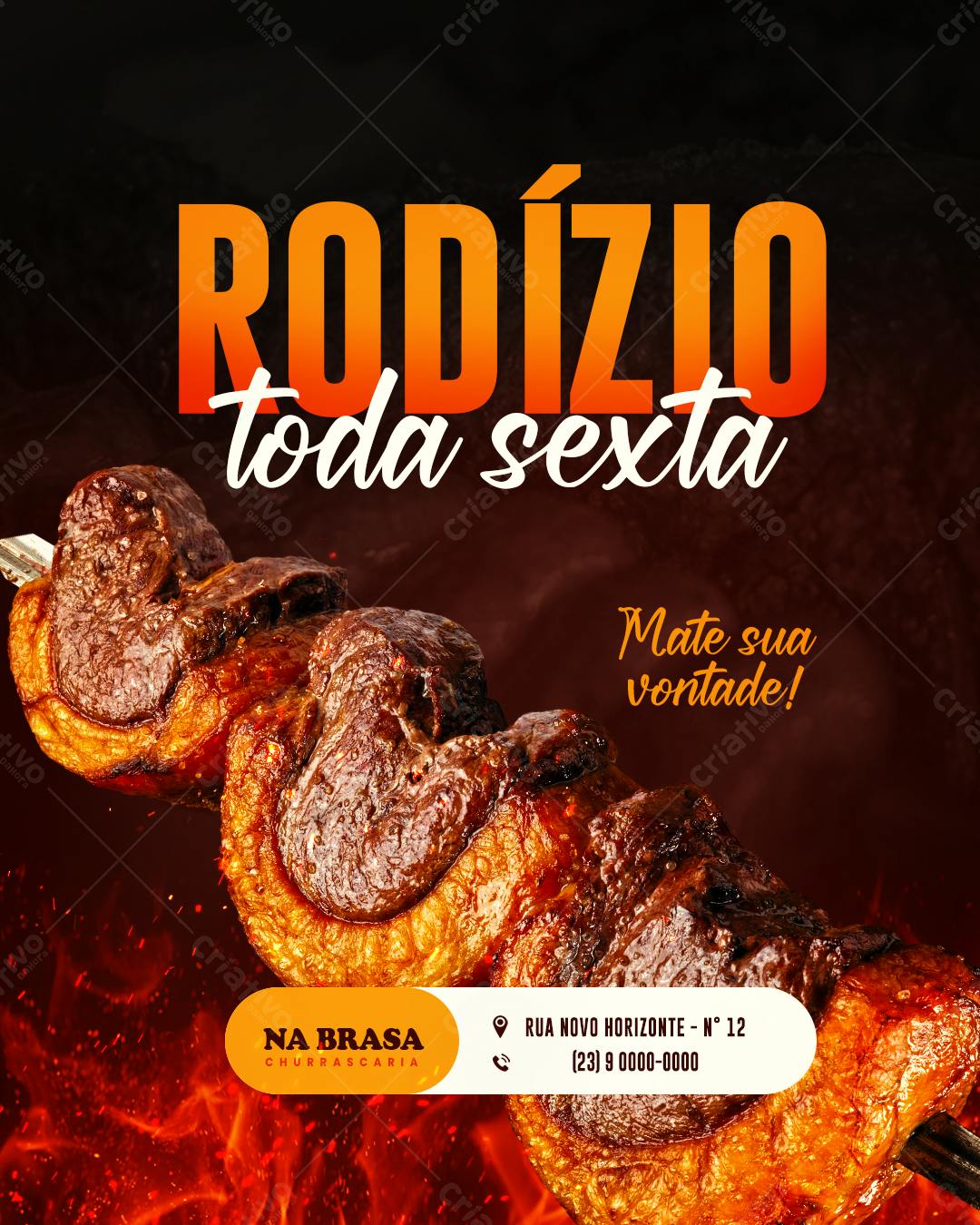 Flyer Churrascaria Rodízio Sexta PSD Editável