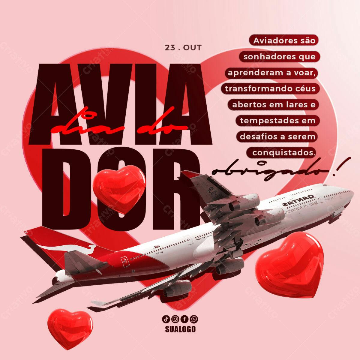 Flyer Dia do Aviador PSD Editável