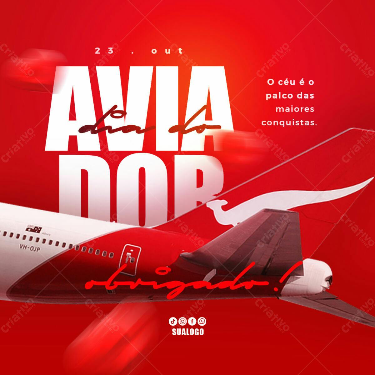 Flyer Dia do Aviador PSD Editável
