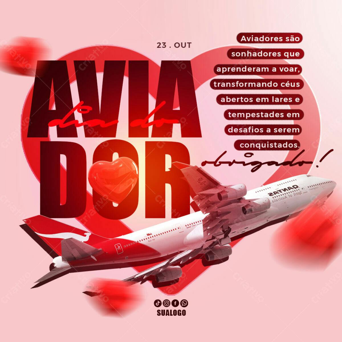 Flyer Dia do Aviador PSD Editável