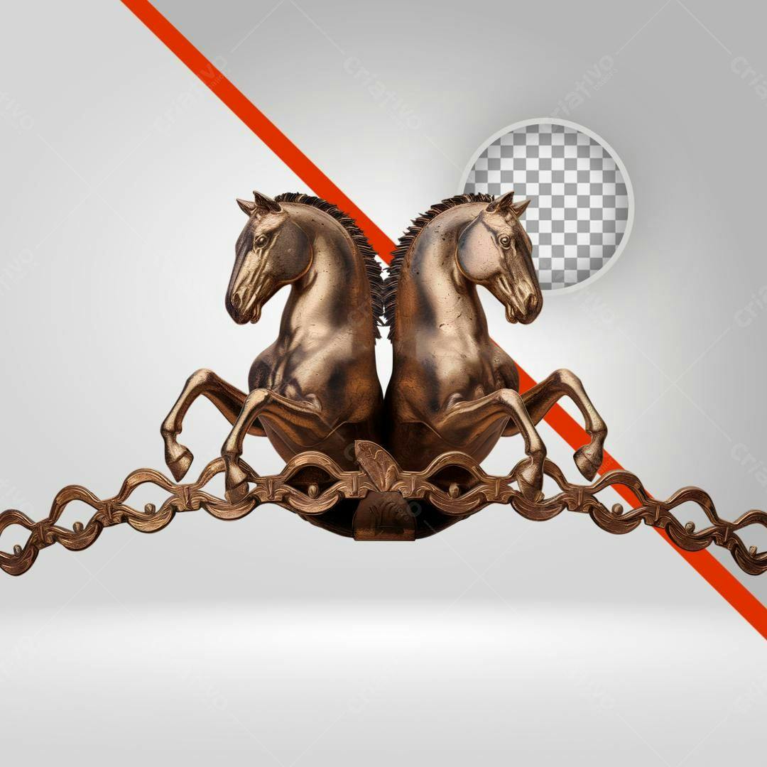Icone Cavalo Bronze PNG com fundo transparente