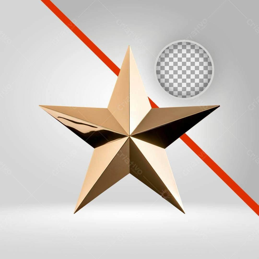 Icone Estrela Dourada PNG com fundo transparente
