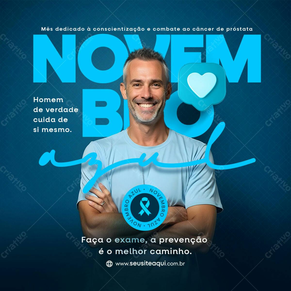Post para Novembro Azul PSD Editável