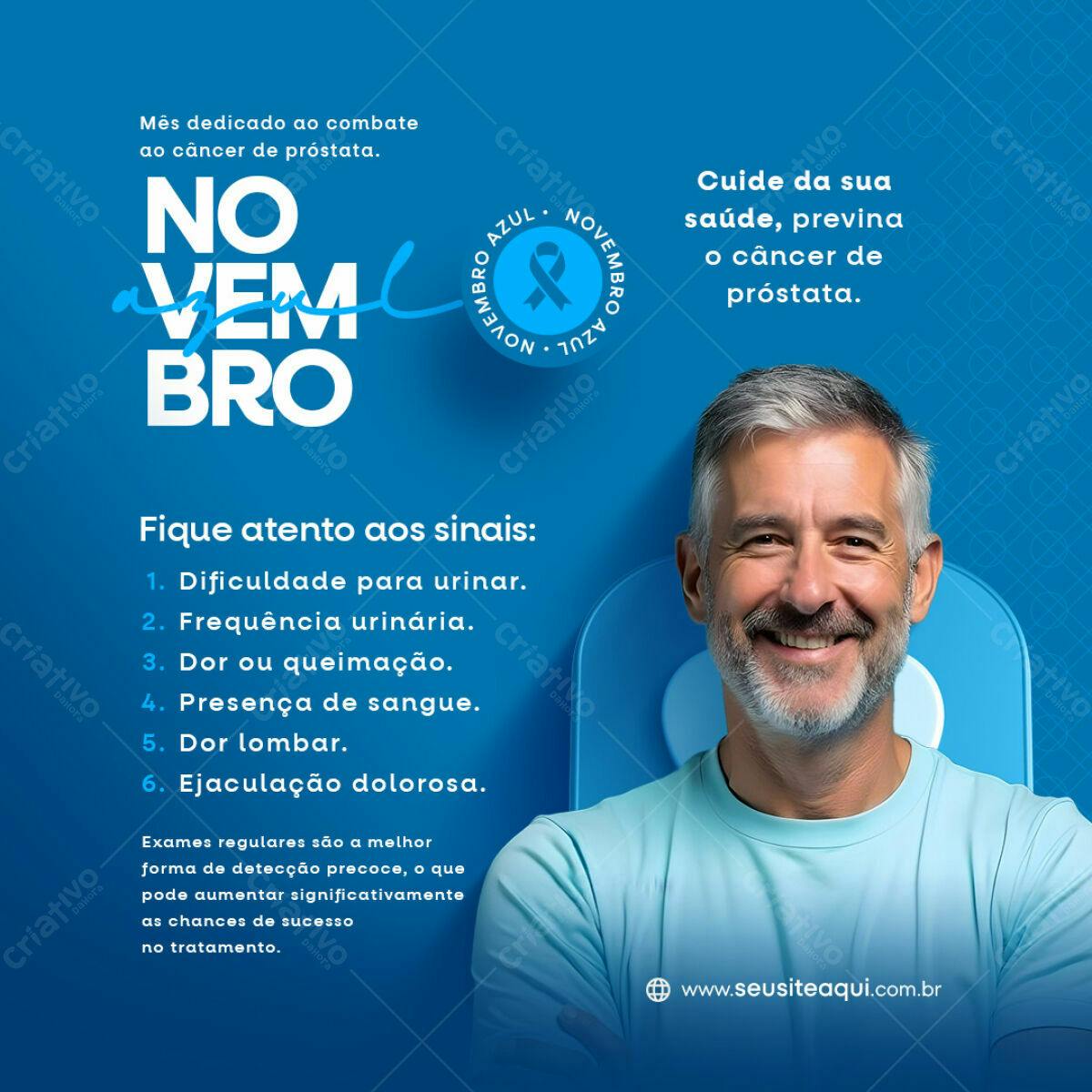 Post para Novembro Azul PSD Editável