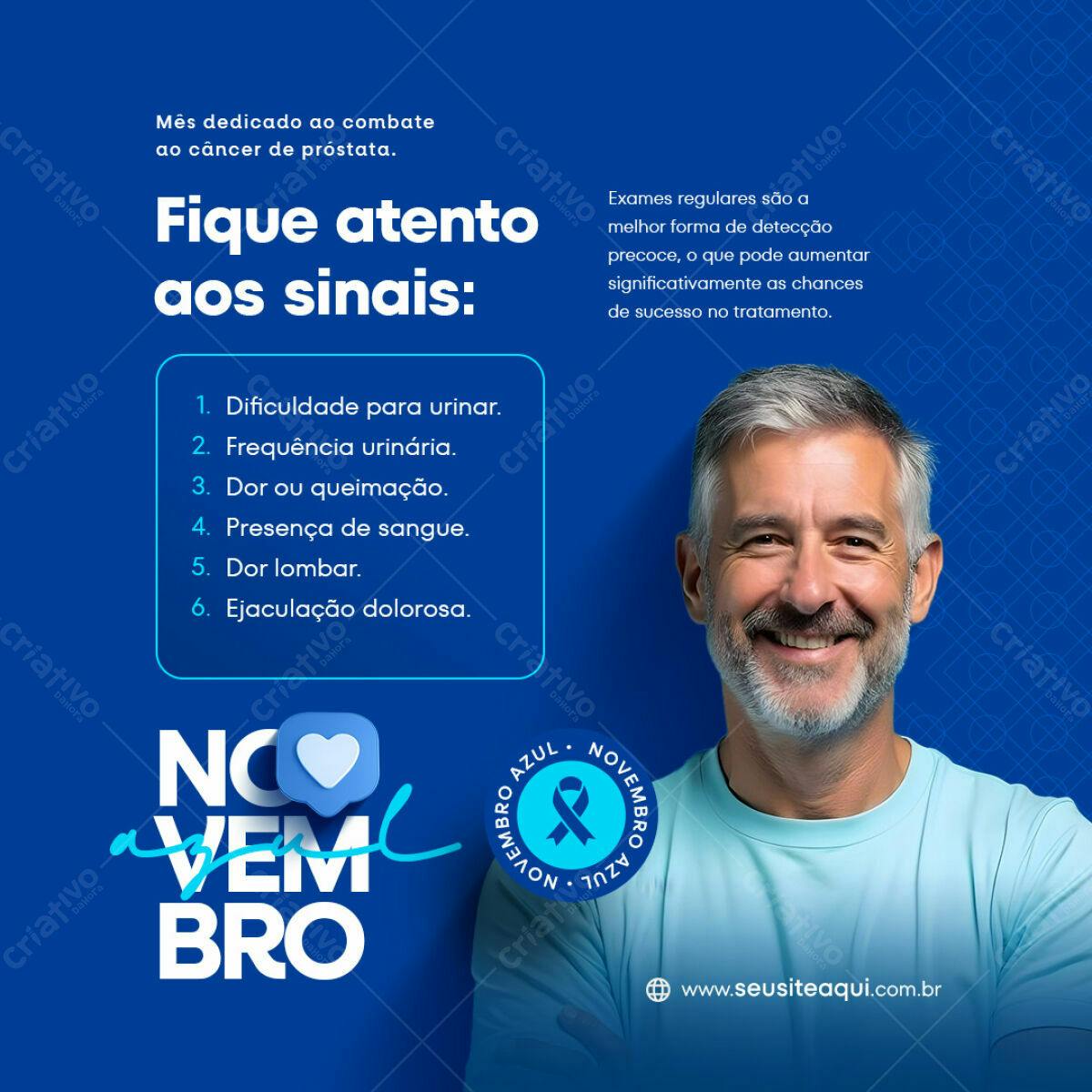 Post Novembro Azul PSD Editável