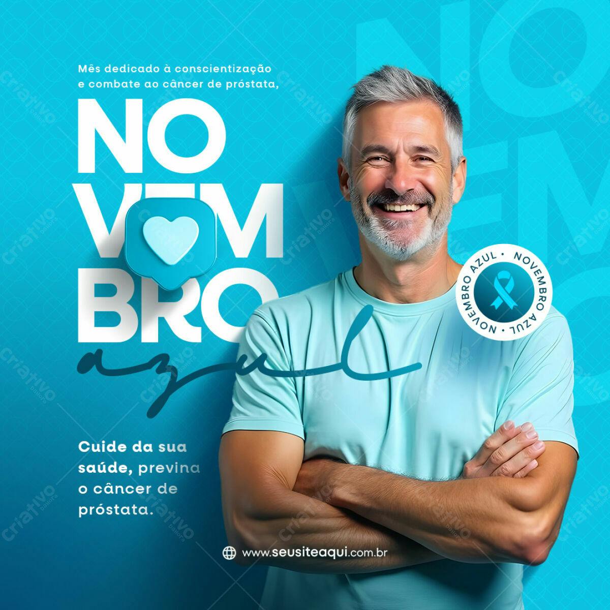 Post para Novembro Azul PSD Editável