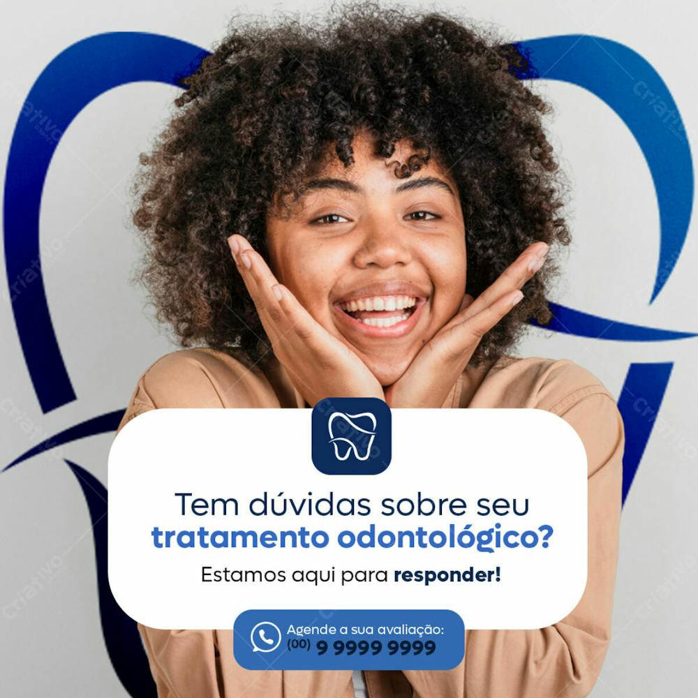 Dentista Dúvidas Feed Psd Editável