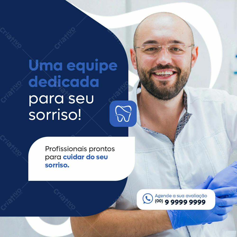 Dentista Equipe Especializada Feed Psd Editável