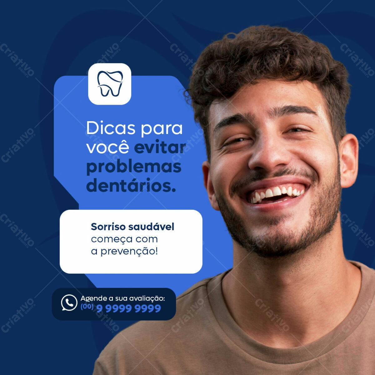 Post para Redes Sociais Odontológico PSD Editável
