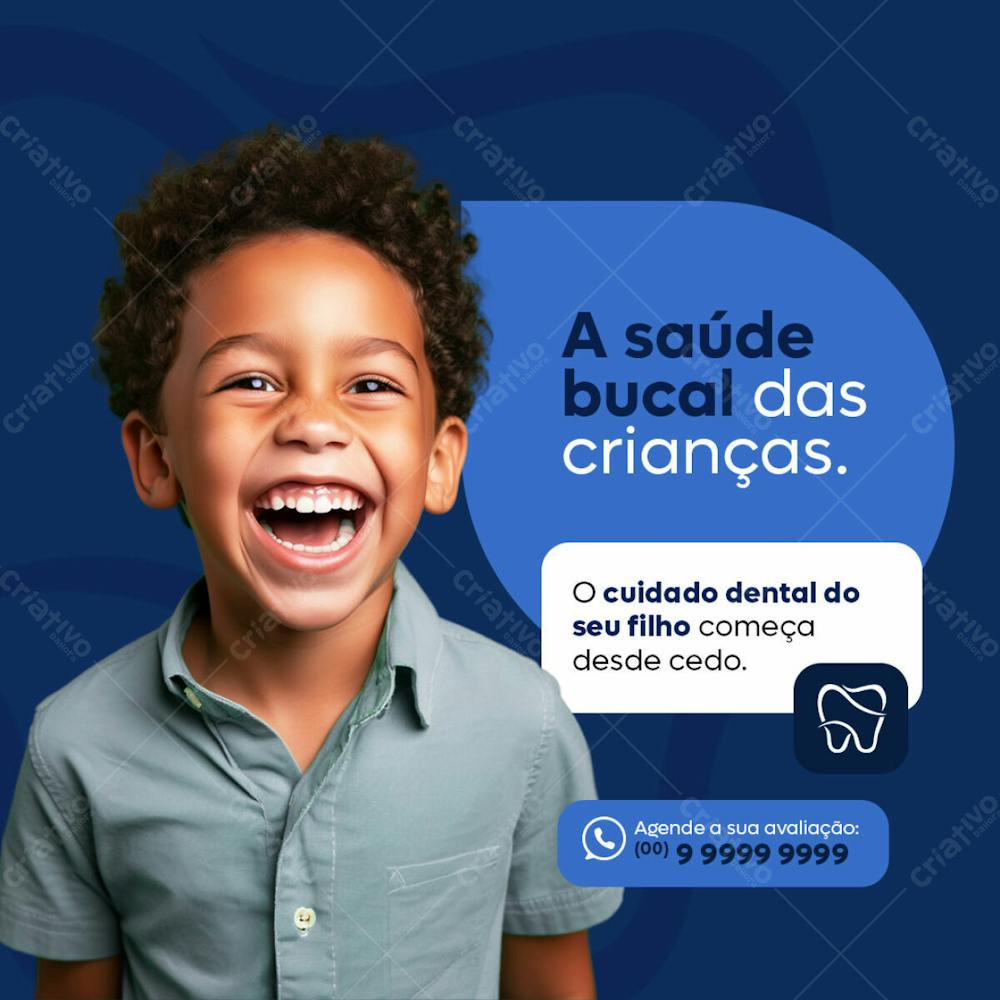 Dentista Saúde Bucal Infantil Feed Psd Editável