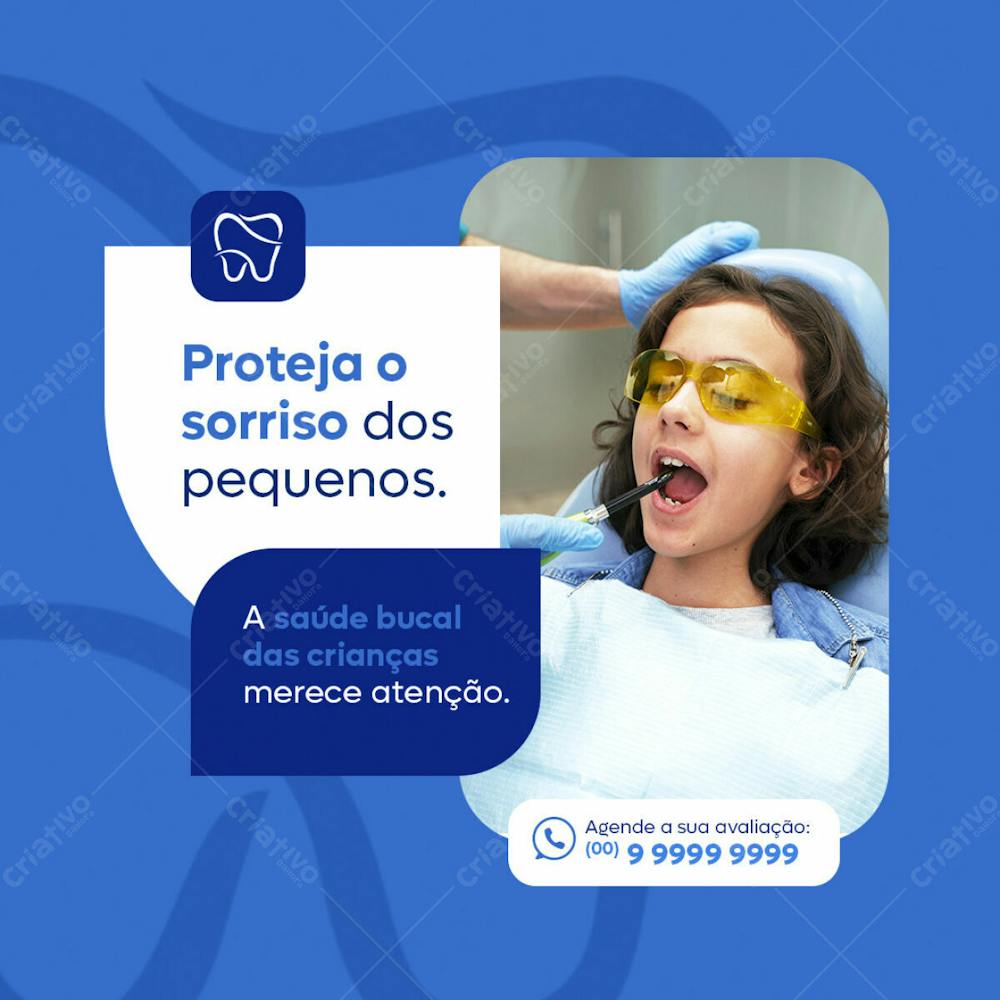 Dentista Sorriso Dos Pequenos Feed Psd Editável