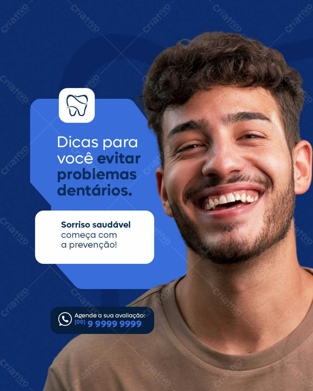 Post para Redes Sociais Odontológico PSD Editável