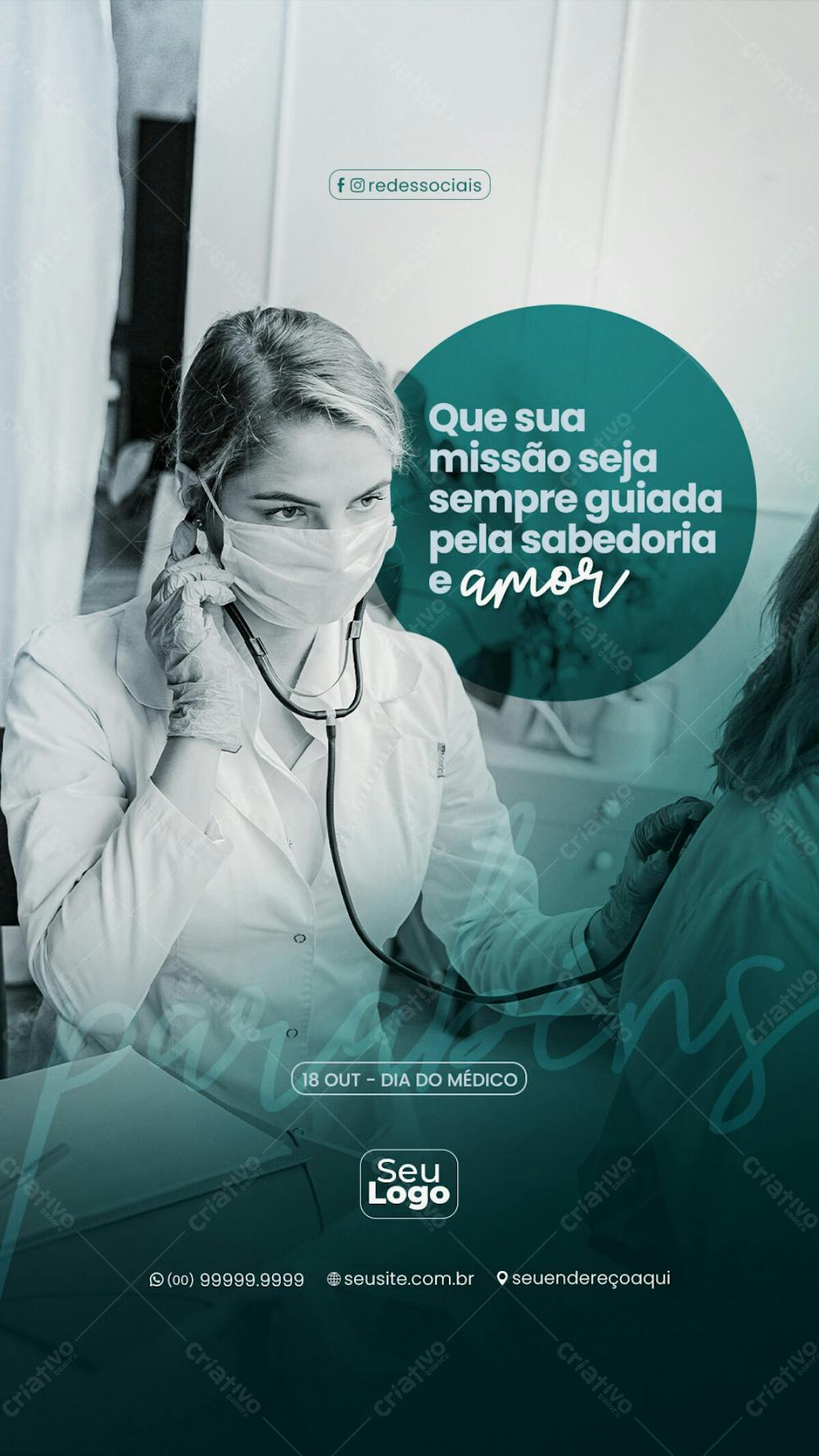 Story Dia Do Médico 18 De Outubro Social Media Psd Editável