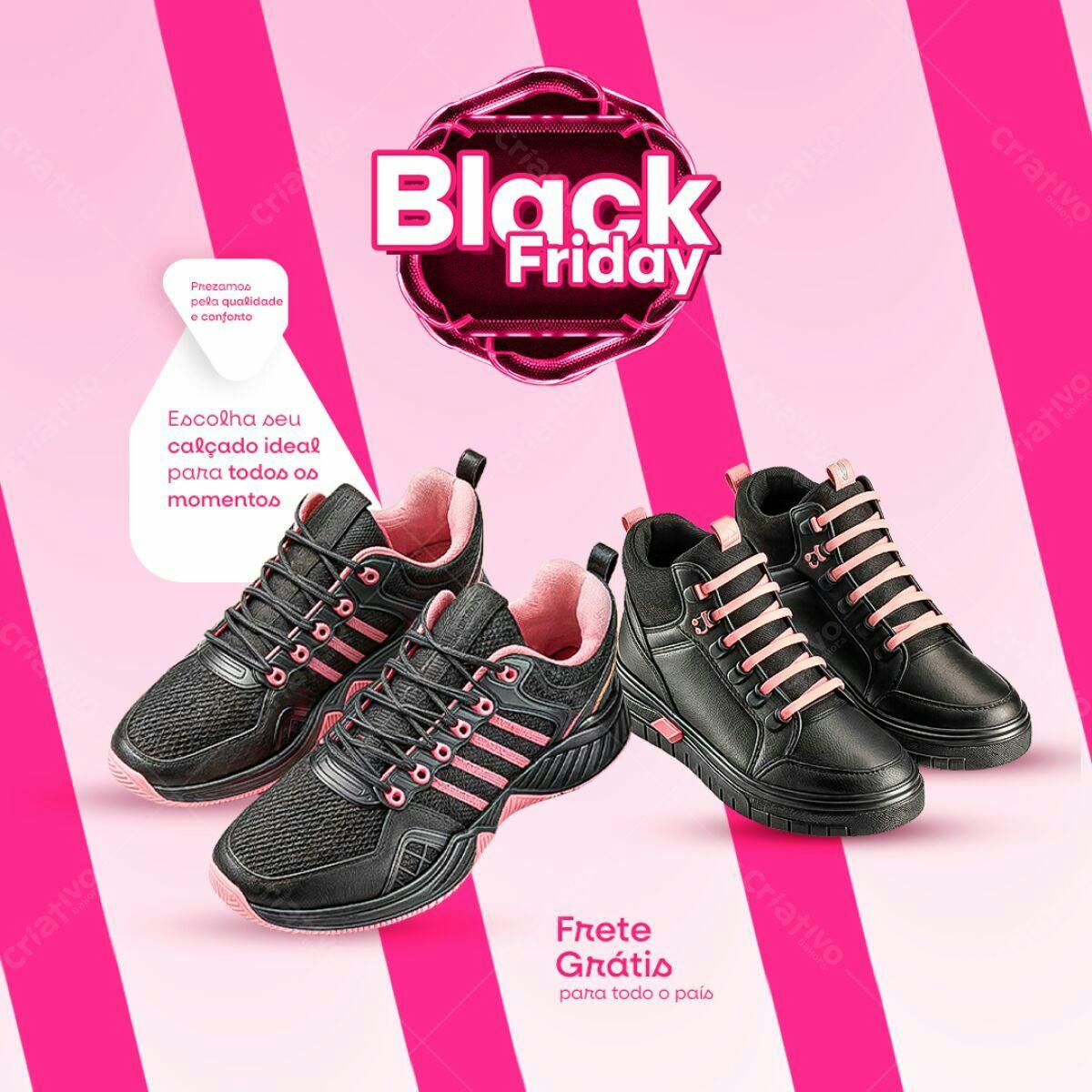 Flyer Black Friday Calçados PSD Editável
