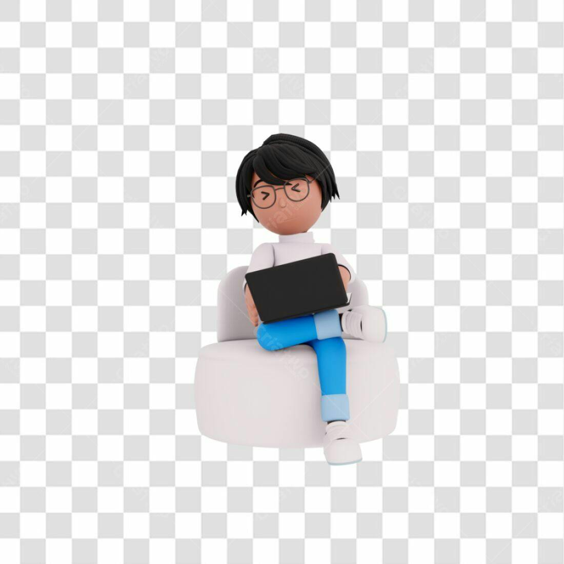 Icone Pessoa Trabalhando Notebook PNG com fundo transparente