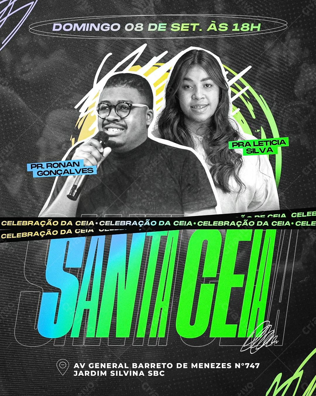 Flyer para Celebração da Ceia PSD Editável