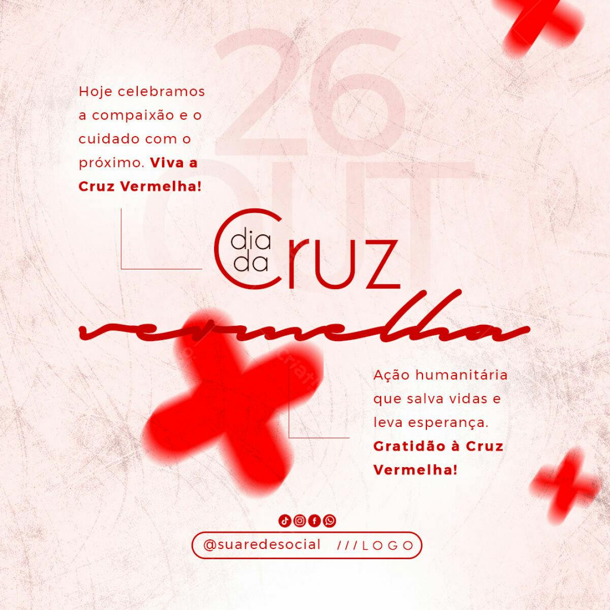 Post para Dia da Cruz Vermelha PSD Editável