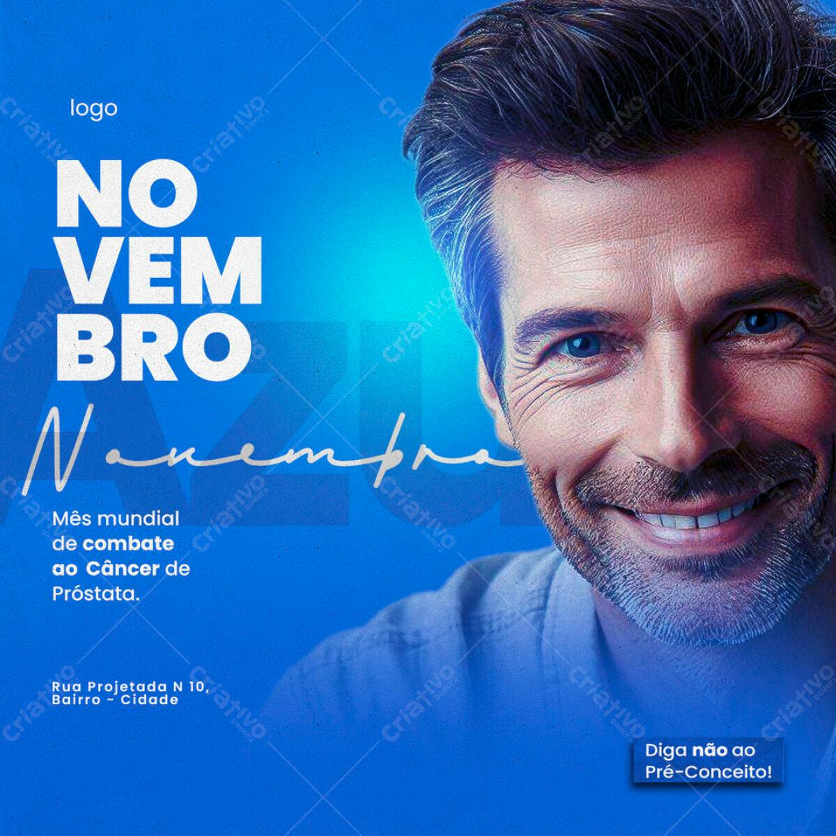 Postagem Novembro Azul PSD Editável