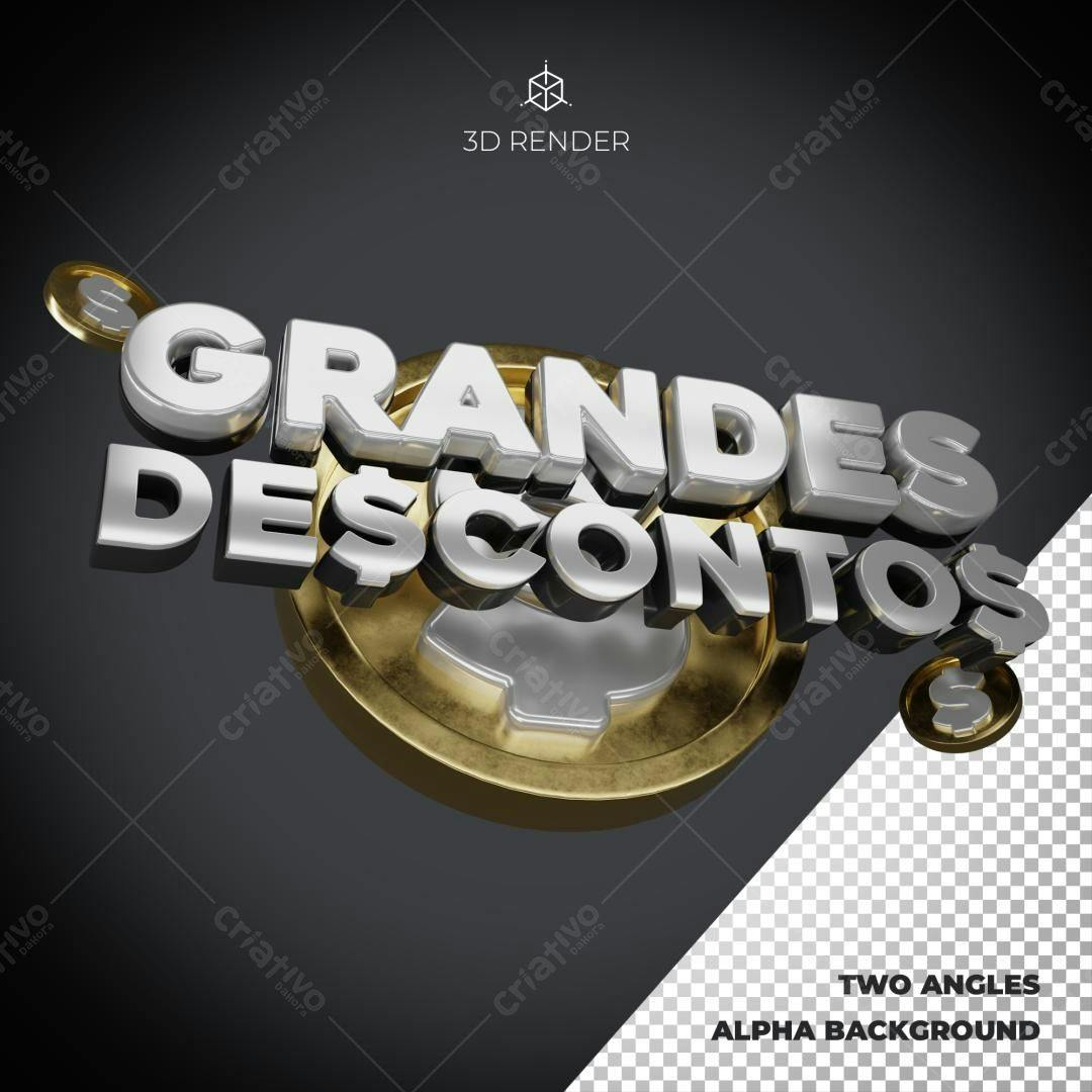 Selo 3D promocional metálico prata e dourado