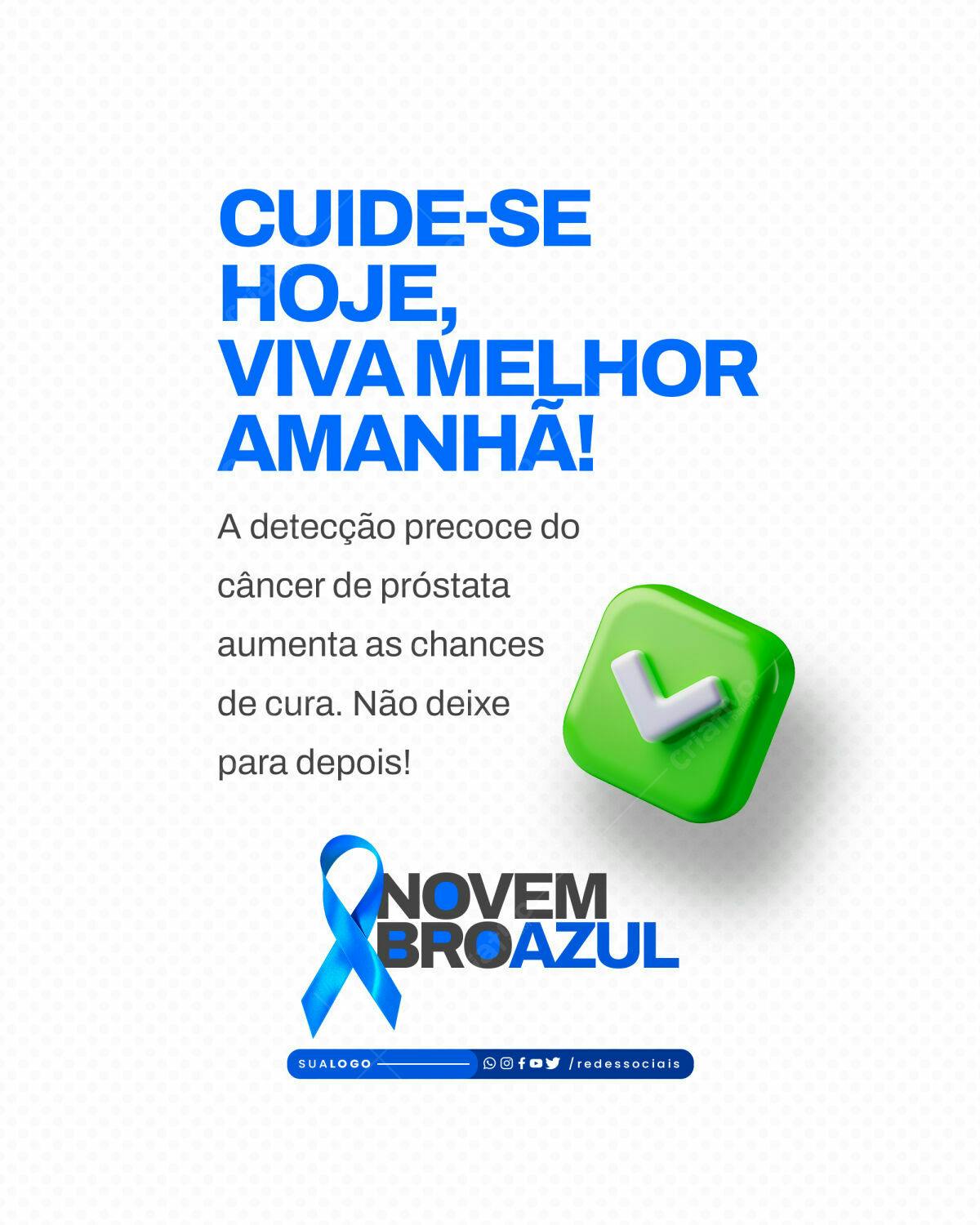 Postagem Novembro Azul PSD Editável