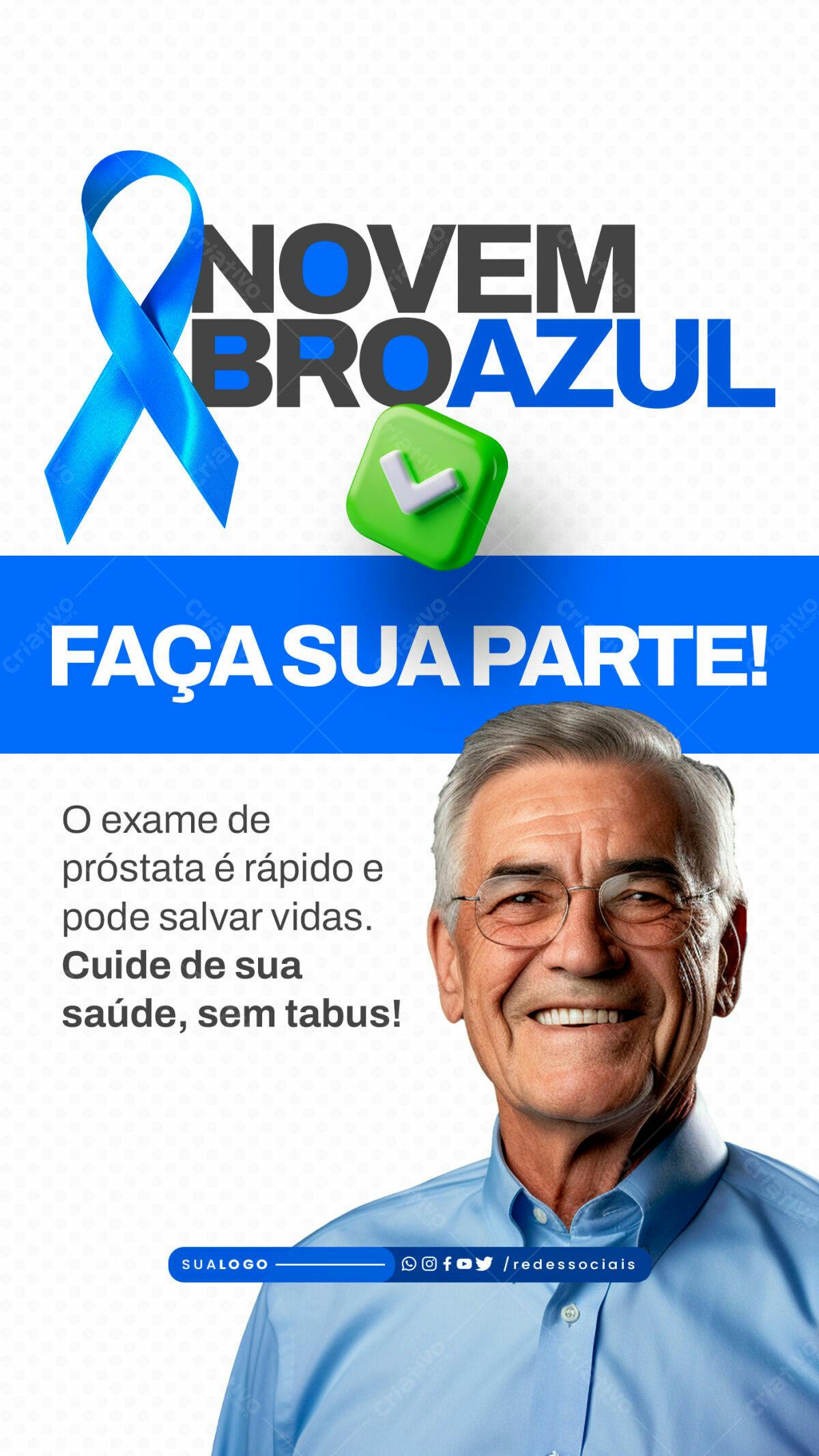 Flyer Novembro Azul PSD Editável