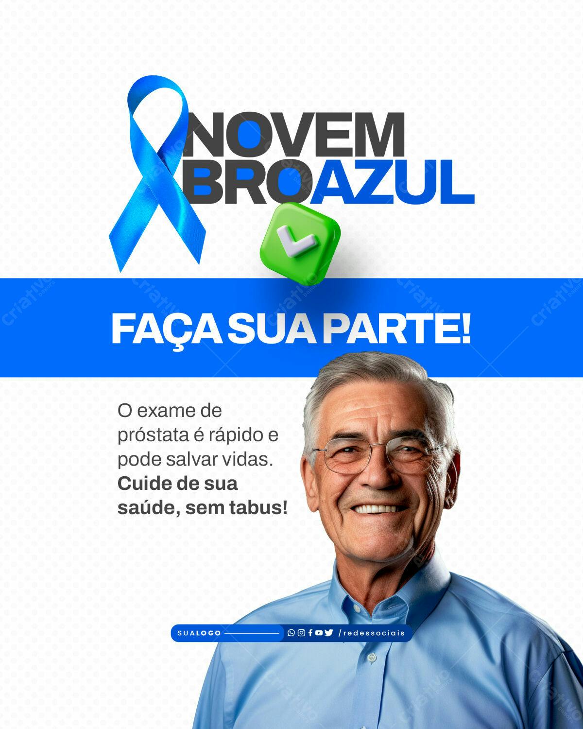 Postagem Novembro Azul PSD Editável