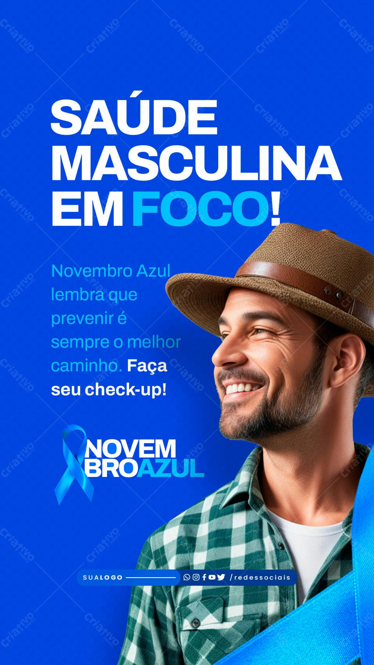 Flyer Novembro Azul PSD Editável