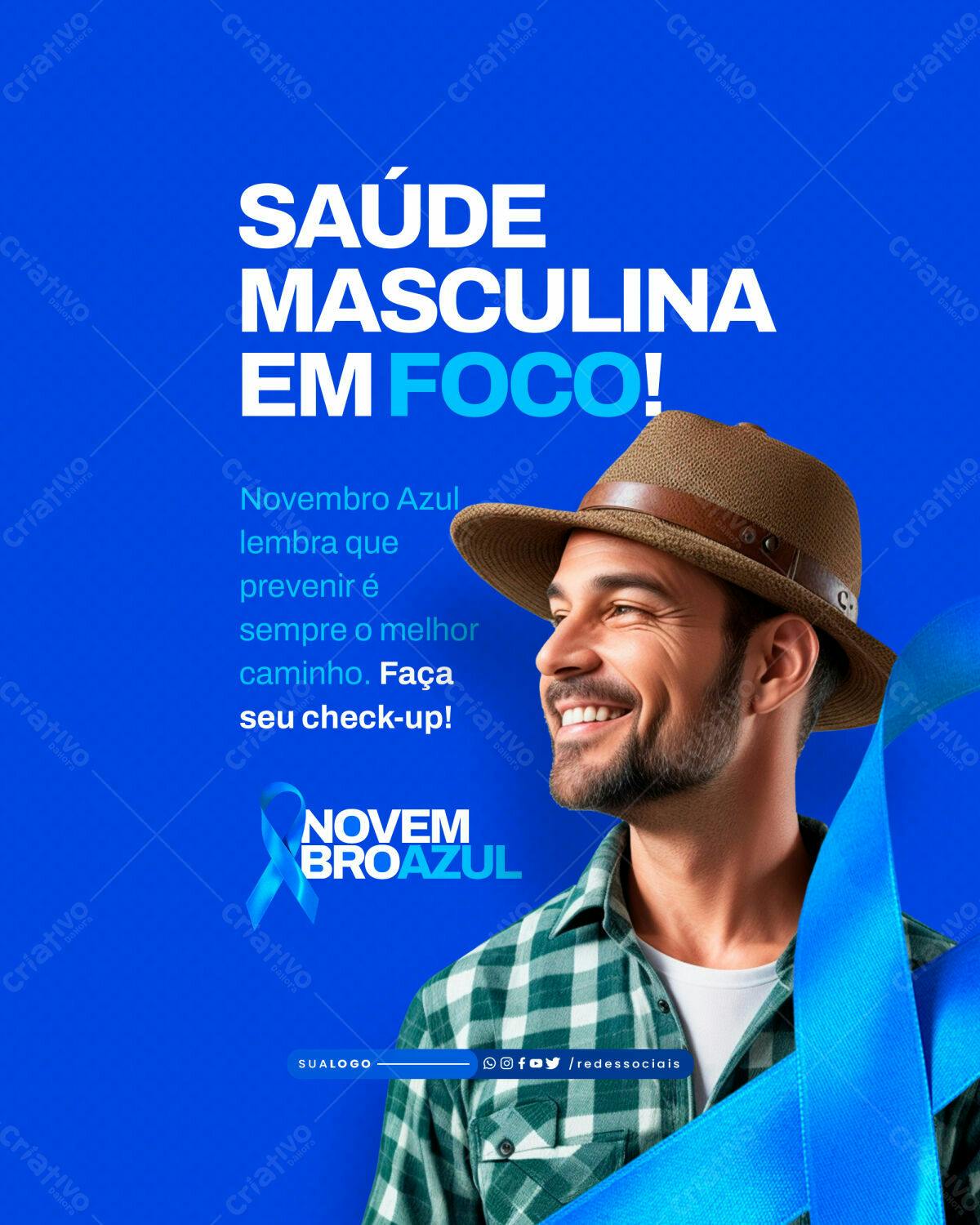 Post para Novembro Azul PSD Editável
