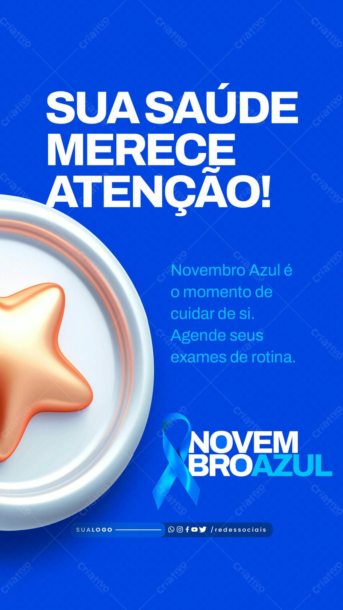 Flyer Novembro Azul PSD Editável