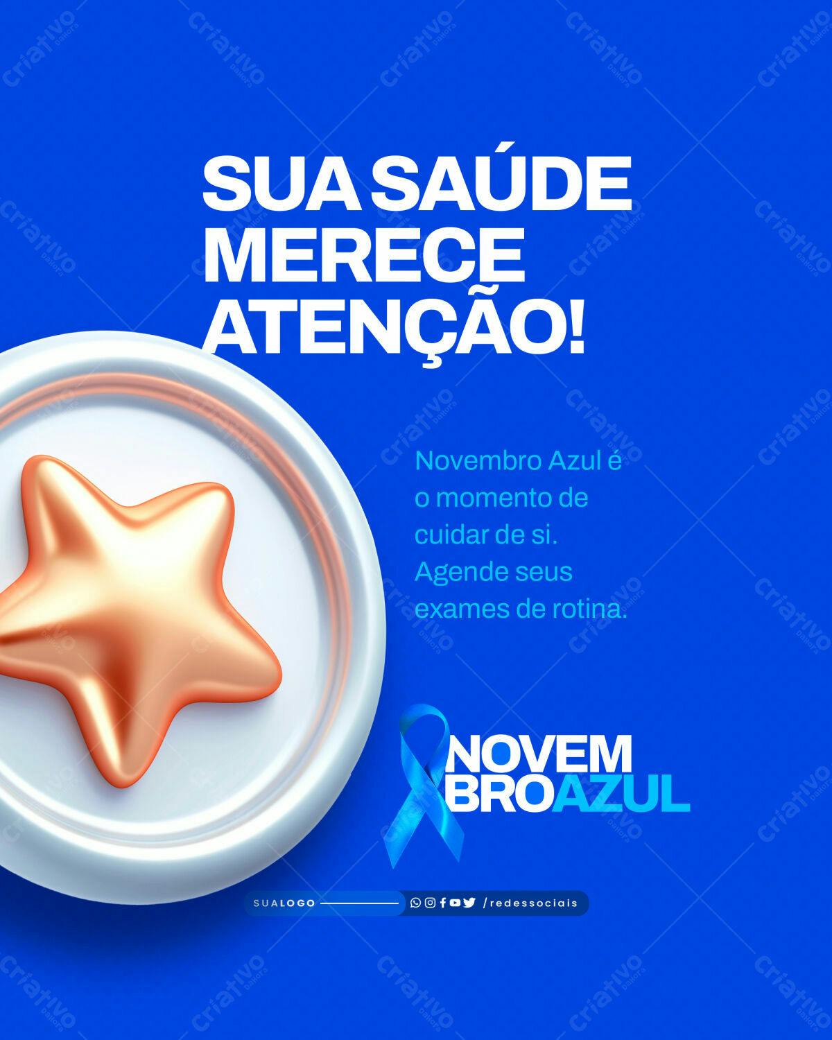 Post para Novembro Azul PSD Editável