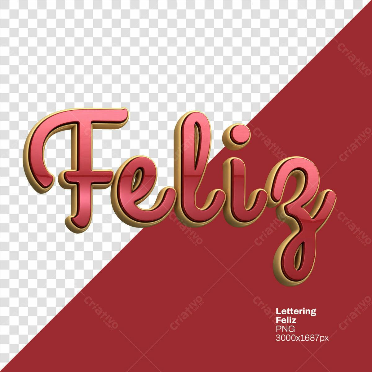 Lettering Feliz PSD Editável