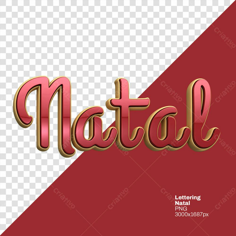 Lettering Natal Vermelho E Dourado Versao 2