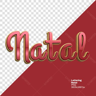 Lettering Natal Vermelho E Dourado Versao 2