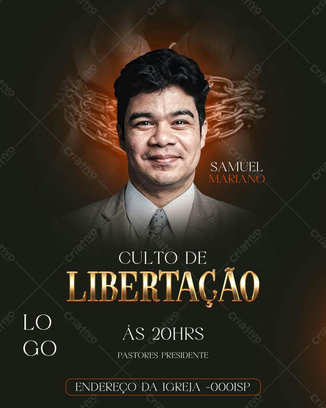 Flyer para Culto de Libertação PSD Editável