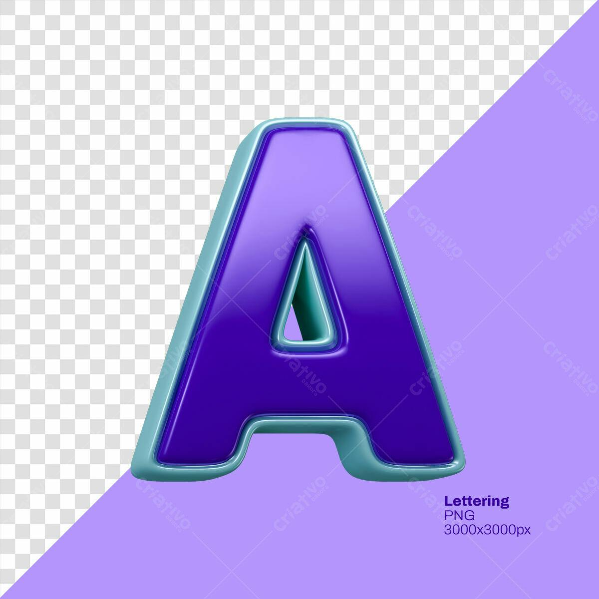 Letra A em 3D PSD Editável
