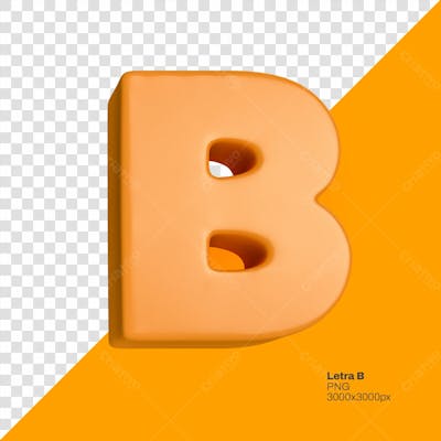 Lettering Alfabeto Laranja Render 3D