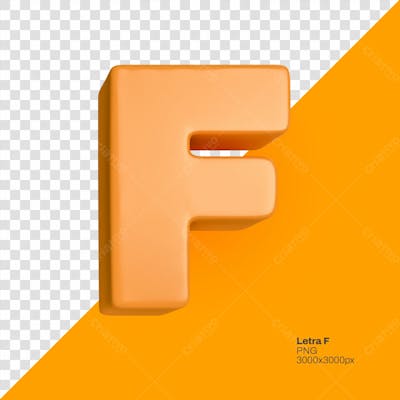 Lettering Alfabeto Laranja Render 3D