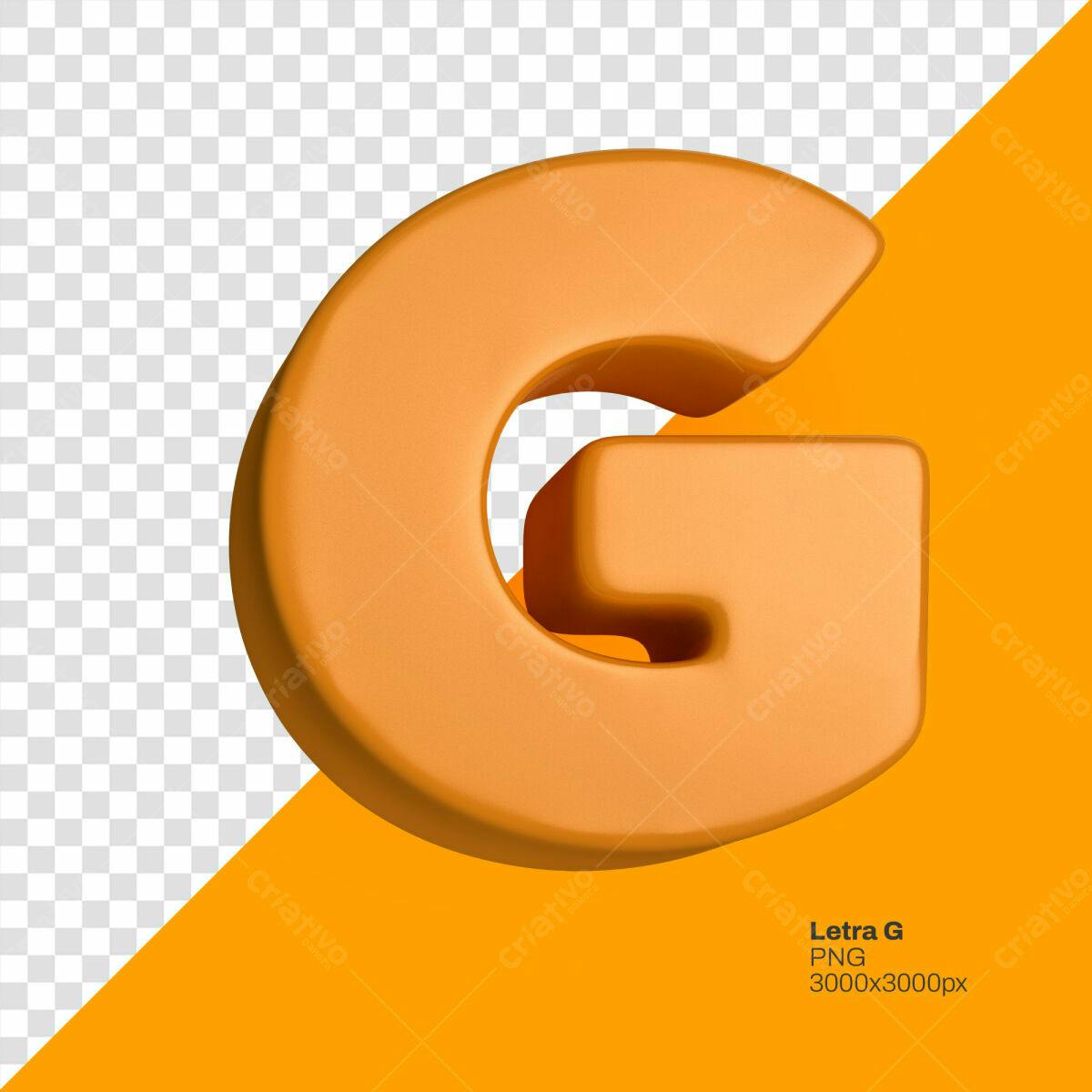 Letra G em 3D PSD Editável