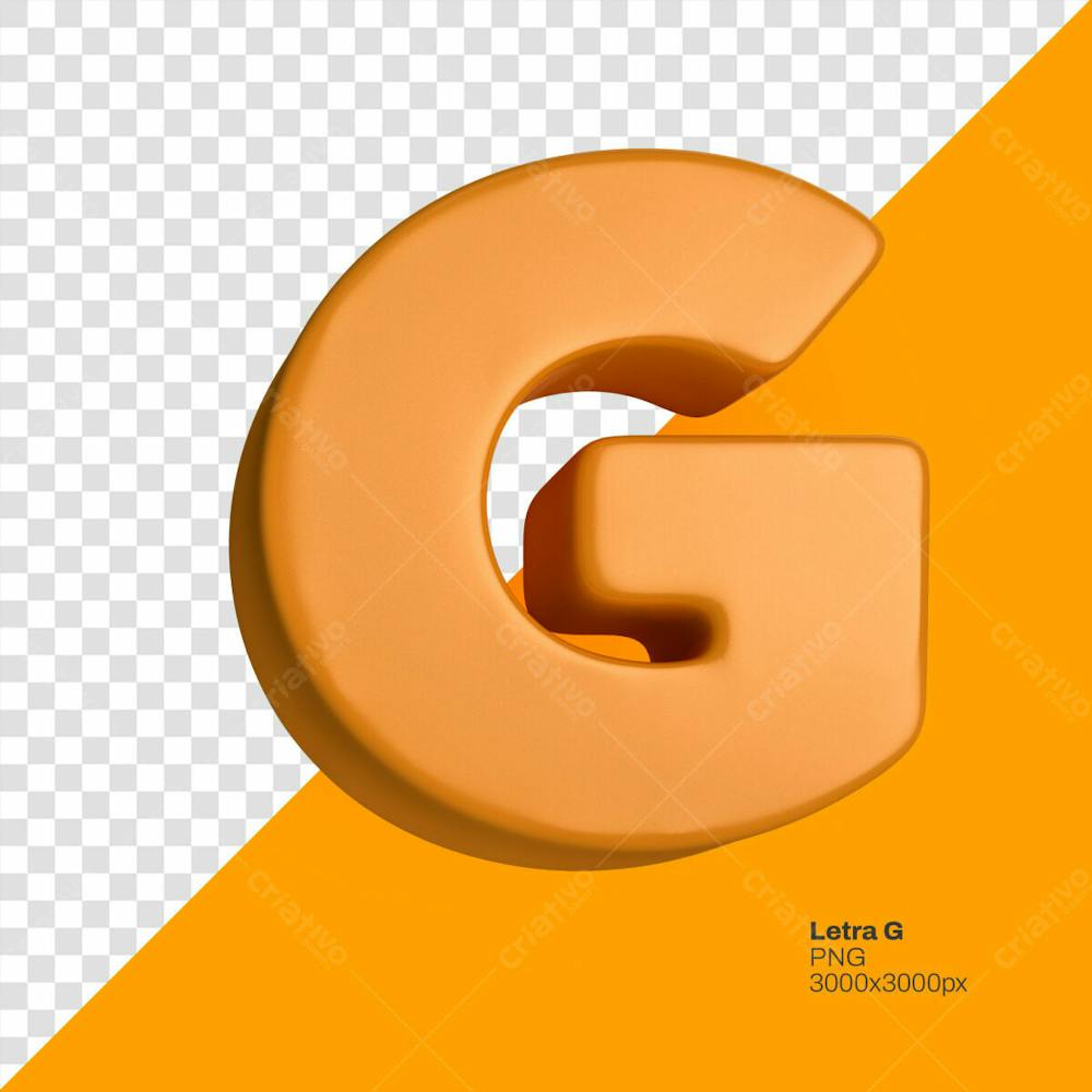 Lettering Alfabeto Laranja Render 3D