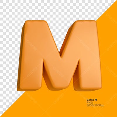 Lettering Alfabeto Laranja Render 3D