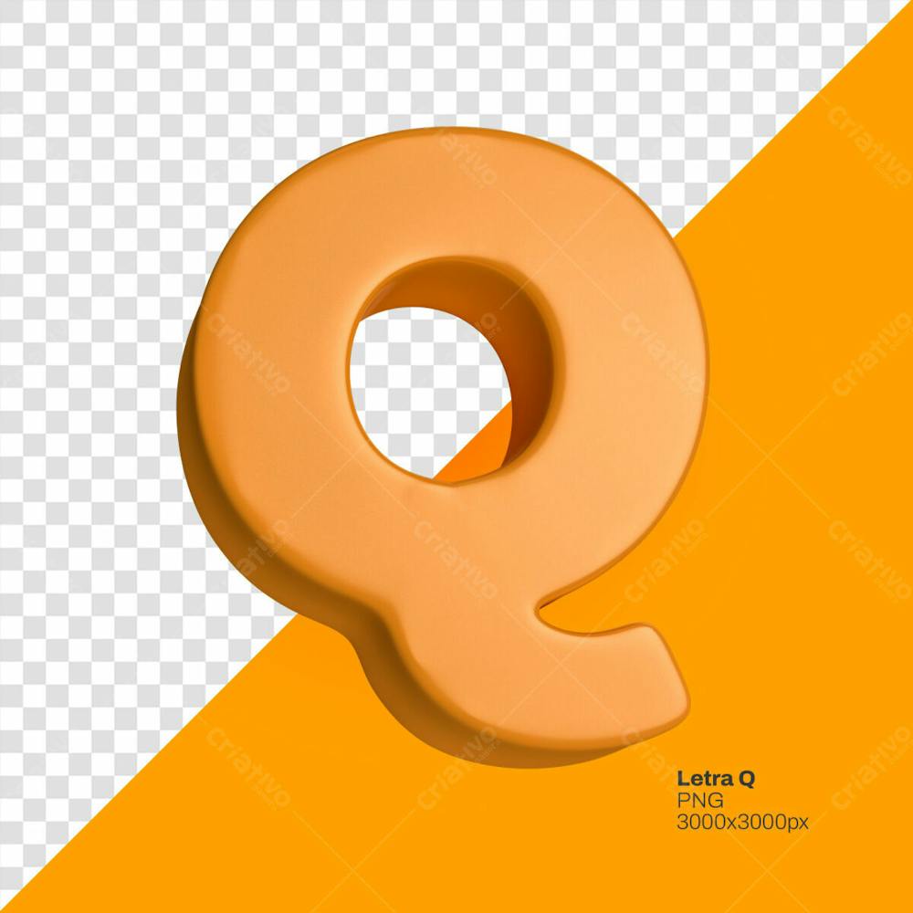 Lettering Alfabeto Laranja Render 3D