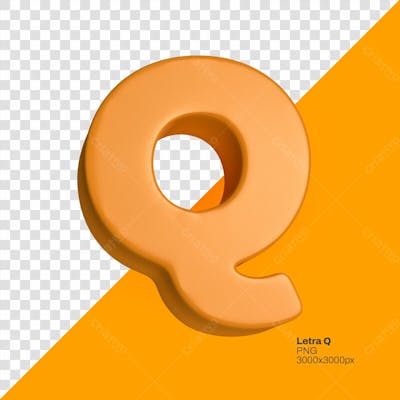 Lettering Alfabeto Laranja Render 3D