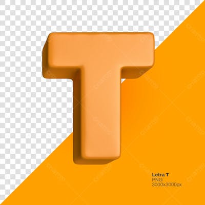 Lettering Alfabeto Laranja Render 3D
