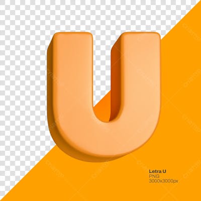 Lettering Alfabeto Laranja Render 3D