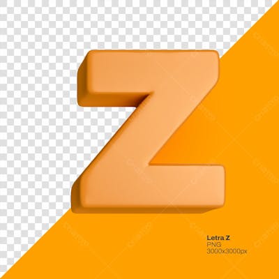 Lettering Alfabeto Laranja Render 3D