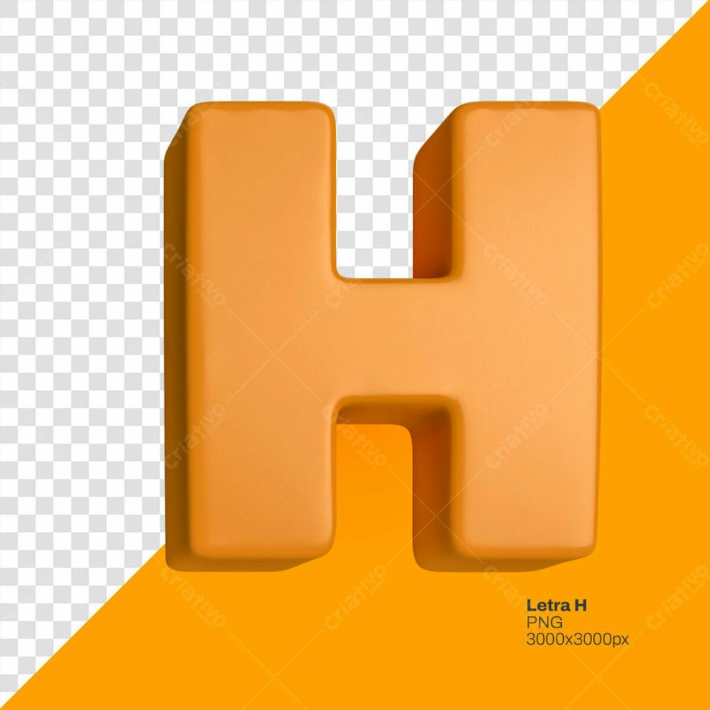 Lettering Alfabeto Laranja Render 3D