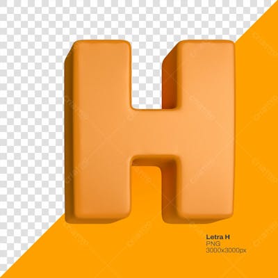 Lettering Alfabeto Laranja Render 3D