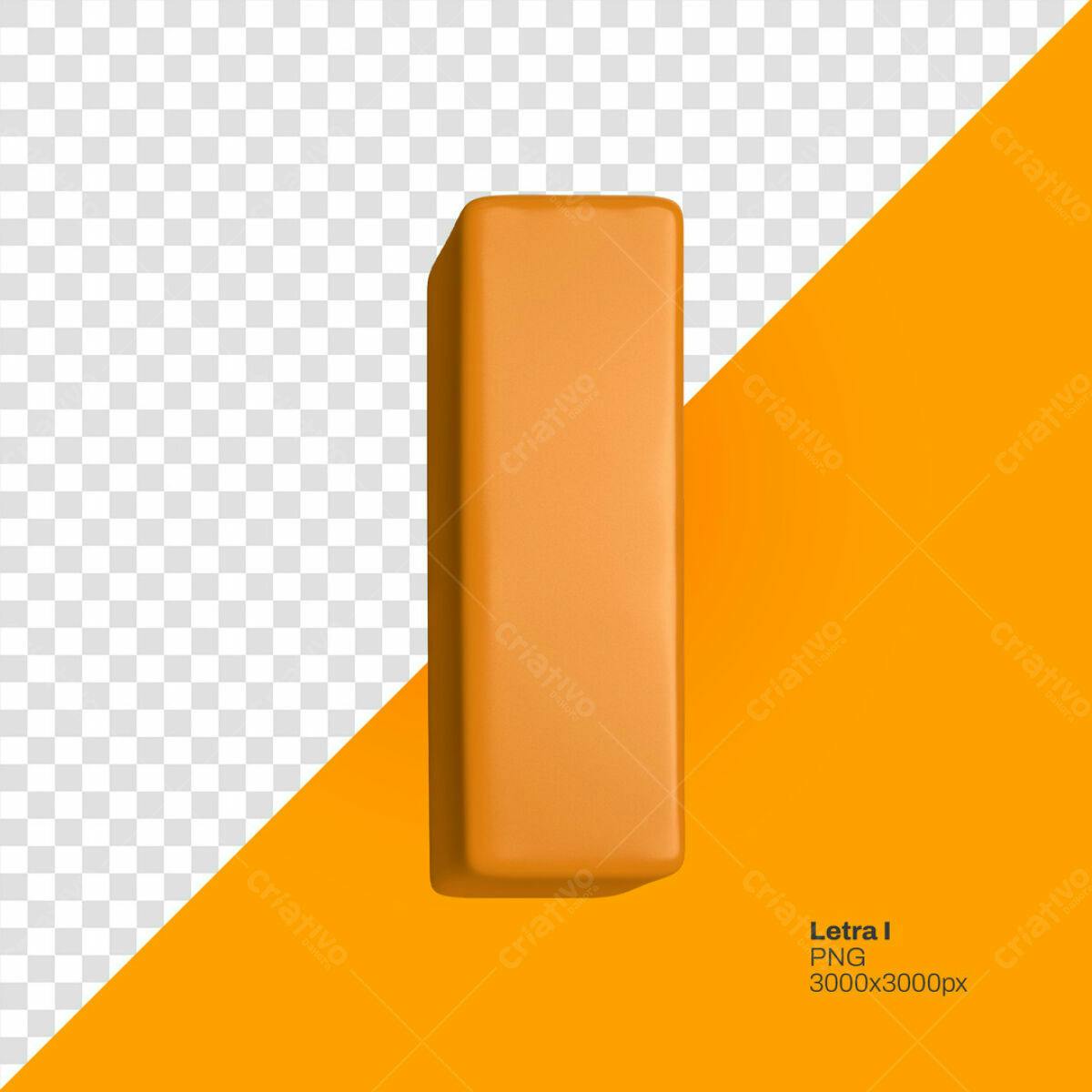 Mockup Letra I Laranja PSD Editável